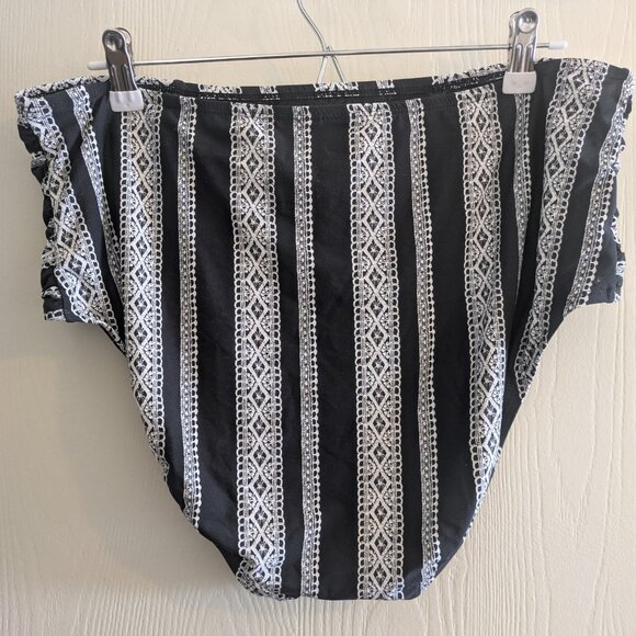W Swim Black and White Patterned High Waist Bikini Size XL - Picture 2 of 4